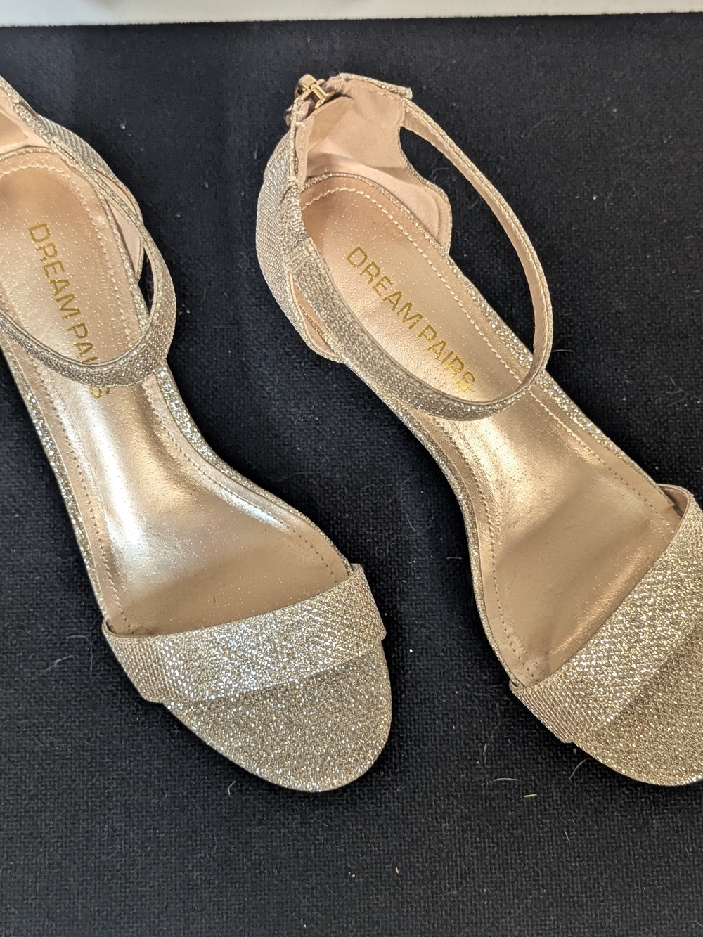 Dream Pairs Gold Glitter Ankle-Strap Sandals for Women